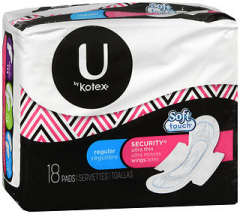U by Kotex Security Ultra Thin Pads with Wings Regular - 12 pks of 18