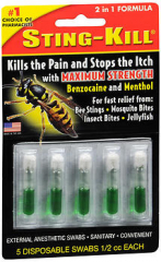 Sting-Kill Benzocaine Bee Sting Swabs Disposable - 5 ct