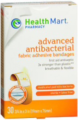 Health Mart Advanced Antibacterial Fabric Adhesive Bandages One Size