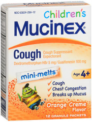 Mucinex Children's Cough Mini-Melts Packets Orange Creme Flavor
