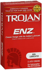 Trojan Enz Non-Lubricated Premium Latex Condoms - 12 ct