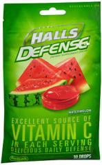 Halls Defense Vitamin C Drops Watermelon - 30 ct