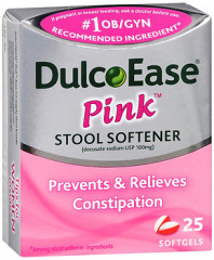 Dulcoease Pink Stool Softener Softgels - 25 Softgels