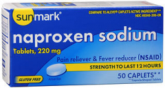 Sunmark Pain Reliever & Fever Reducer, 220 mg, Naproxen Sodium 12 Hour Caplets - 50 caplets