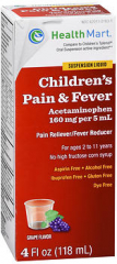 Health Mart Children's Pain & Fever Suspension Liquid Grape Flavor