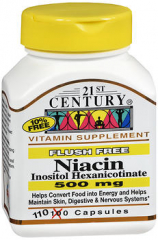 21st Century Niacin 500 mg Tablets Flush Free - 110 Tablets