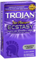 Trojan Her Pleasure Ecstasy UltraSmooth Lubricated Latex Condoms - 10ct