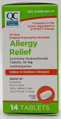 QC CETIRIZINE HCI TAB 10MG 14  99683
