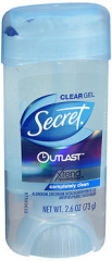 Secret Outlast Anti-Perspirant Deodorant Clear Gel Completely Clean - 2.7 oz