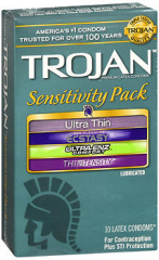Trojan Sensitivity Pack Lubricated Latex Condoms - 10 ct