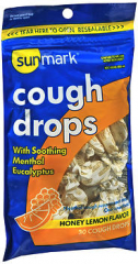 Sunmark Cough Drops Honey Lemon Flavor