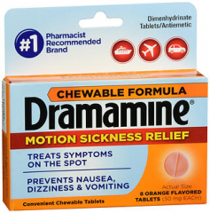 Dramamine Motion Sickness Relief Chewable Tablets Orange Flavored