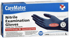 CareMates Nitrile Examination Gloves Large 100 EA
