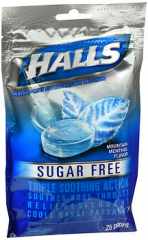 Halls Menthol Drops Sugar Free Mountain Menthol Flavor