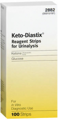 Keto-Diastix Reagent Strips for Urinalysis Ketone (Acetoacetic Acid)/Glucose 100 EA