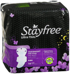 STAYFREE Ultra Thin Pads with Wings Overnight