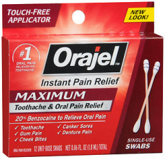 ORAJEL MAX STR SWAB 12