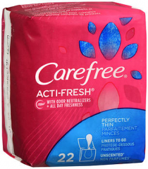 CAREFREE Acti-Fresh Body Shape Pantiliners Perfectly Thin Unscented