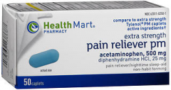 Health Mart Pain Reliever PM Caplets Extra Strength
