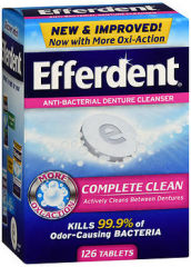 Efferdent Anti-Bacterial Denture Cleanser Tablets 126 TB