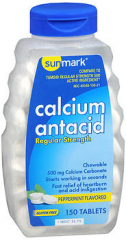 Sunmark Calcium Antacid Chewable Tablets Regular Strength Peppermint