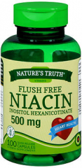 Nature's Truth Flush Free Niacin Inositol Hexanicotinate 500 mg Quick Release Capsules