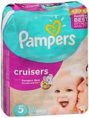 Pampers Cruisers Diapers 3-Way Fit Jumbo Size 5 27+ LBS