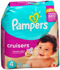 Pampers Cruisers Diapers (24) Size 4 22-37 LBS