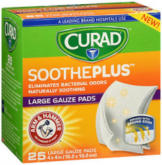 Curad SoothePlus Large Gauze Pads