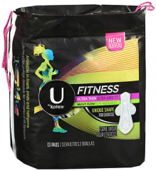 U by Kotex Fitness Ultra Thin Pads with Wings Heavy Flow