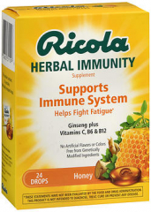 Ricola Herbal Immunity Supplement Drops Honey