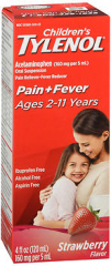 TYLENOL Children's Pain + Fever Oral Suspension Strawberry Flavor