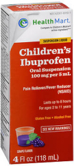 Health Mart Children's Ibuprofen Oral Suspension Grape Flavor